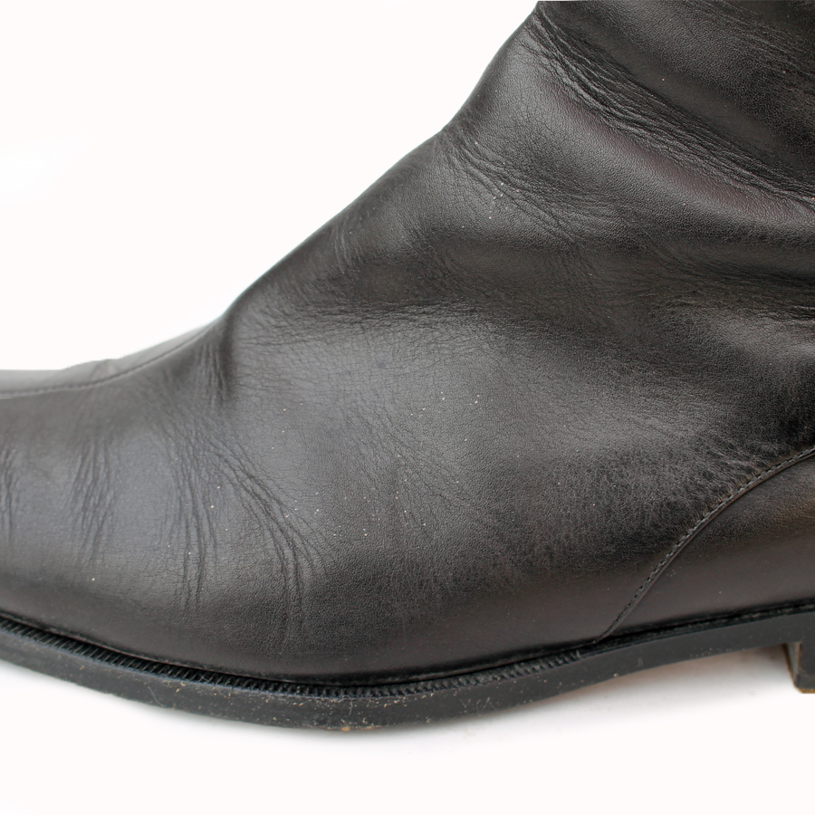 日本限定・箱付き GUCCI グッチ サイドジップブーツ 40=25 ホース