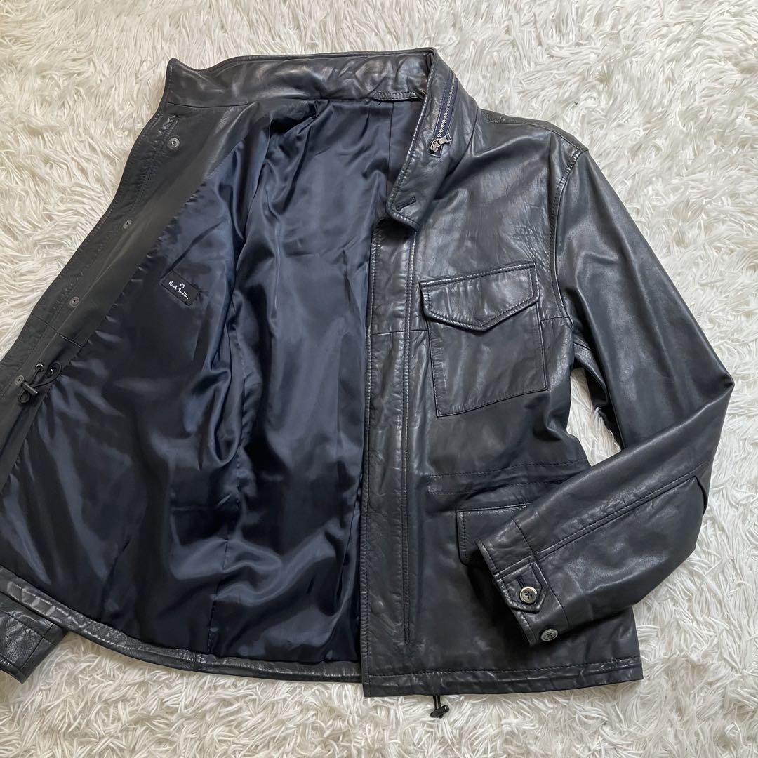 希少カラー 極美品 Paul Smith ポールスミス ラムレザージャケット L