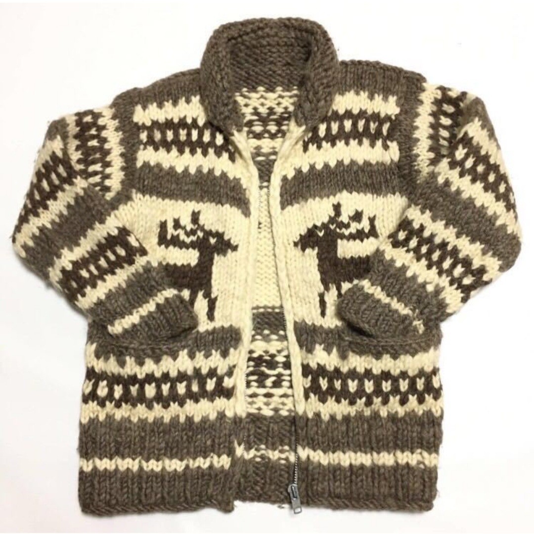 カナダ製カウチンセーターL位 カナディアンセーターCANADA メンズ