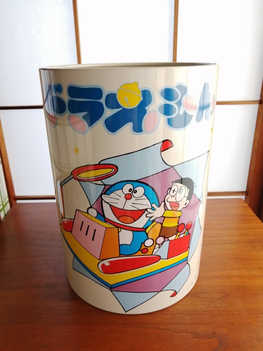 未使用 昭和レトロ ドラえもん ゴミ箱 ブリキ缶 80s 日本製