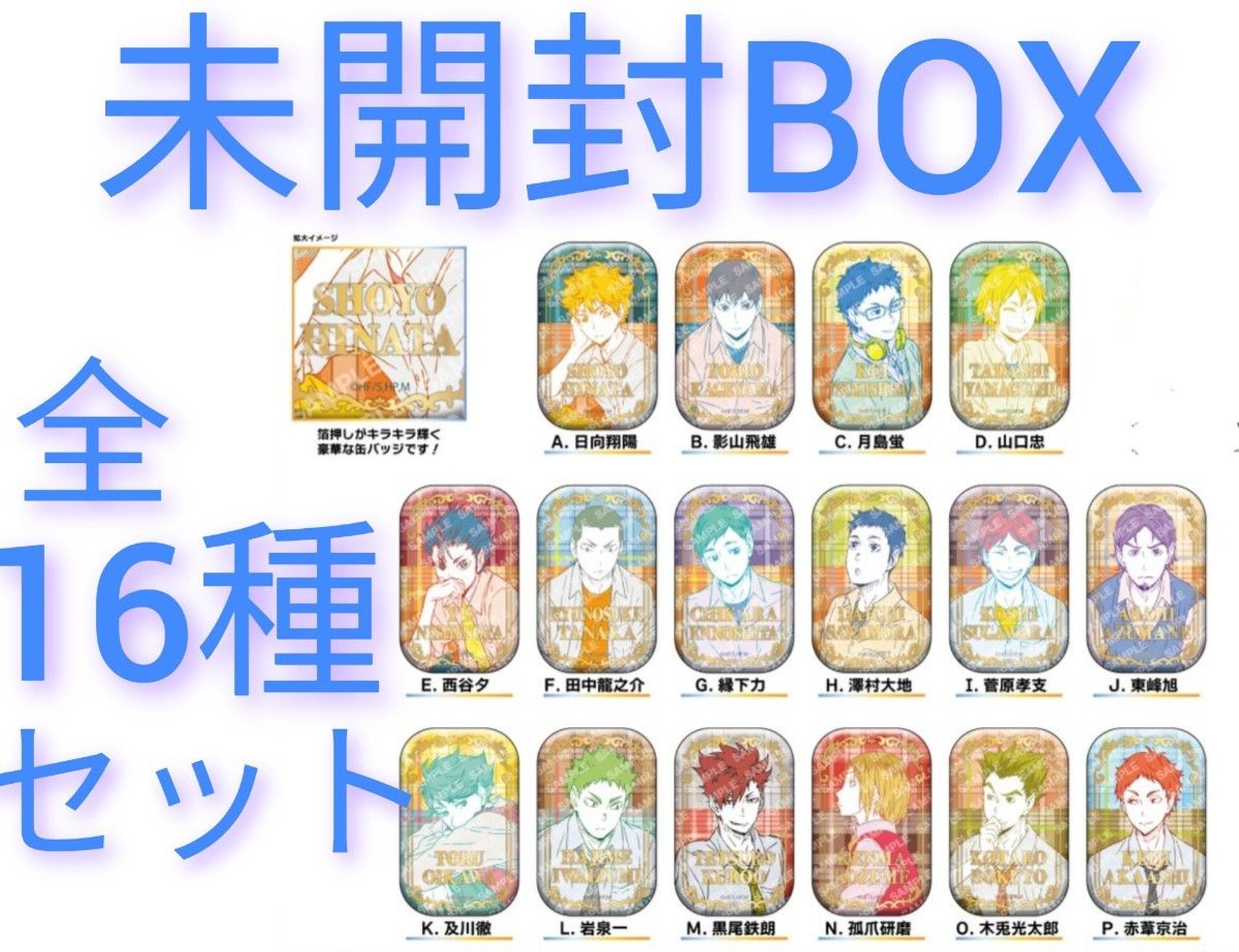 ハイキュー！！スクエア缶バッジセット BOX オフショット×カラーセット