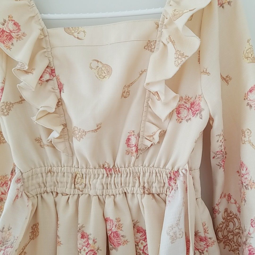 量産姫系リズリサ鍵柄花柄フリルリボンワンピース｜Yahoo!フリマ（旧