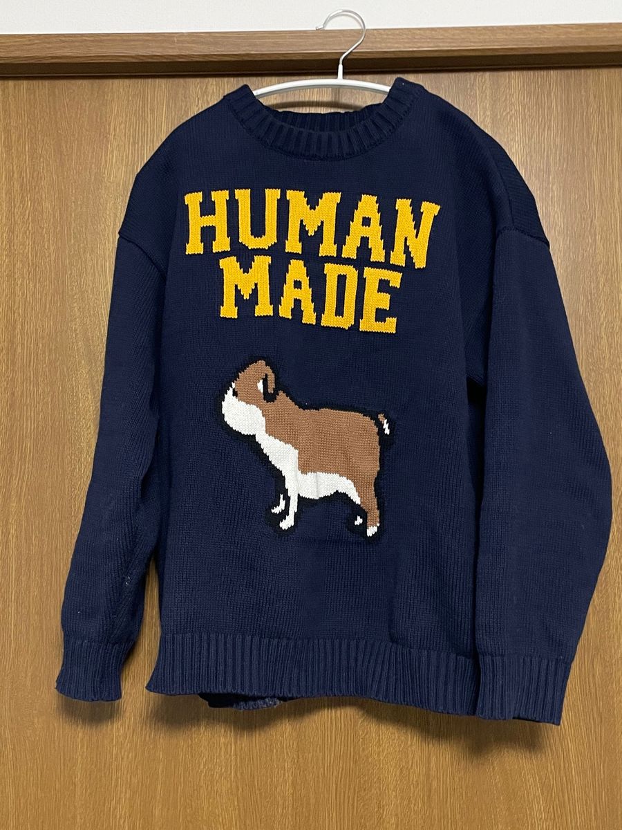 HUMAN MADE 犬デザイン ニットセーター ネイビー