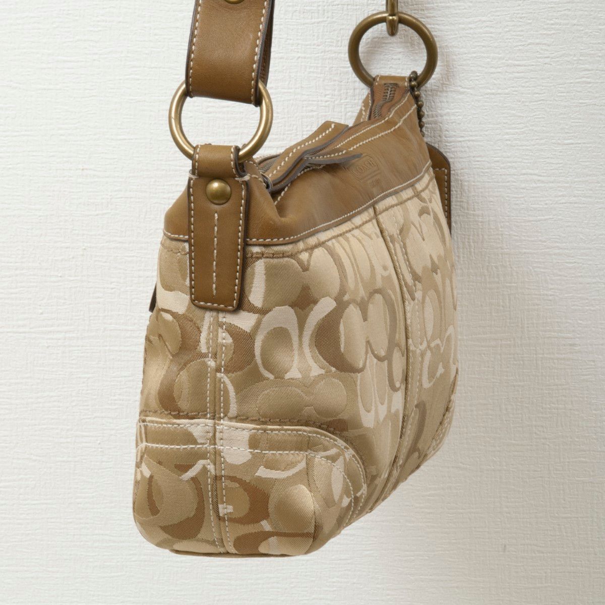 極美品】COACH(コーチ)キャンバス レザー シグネチャー ダッフル