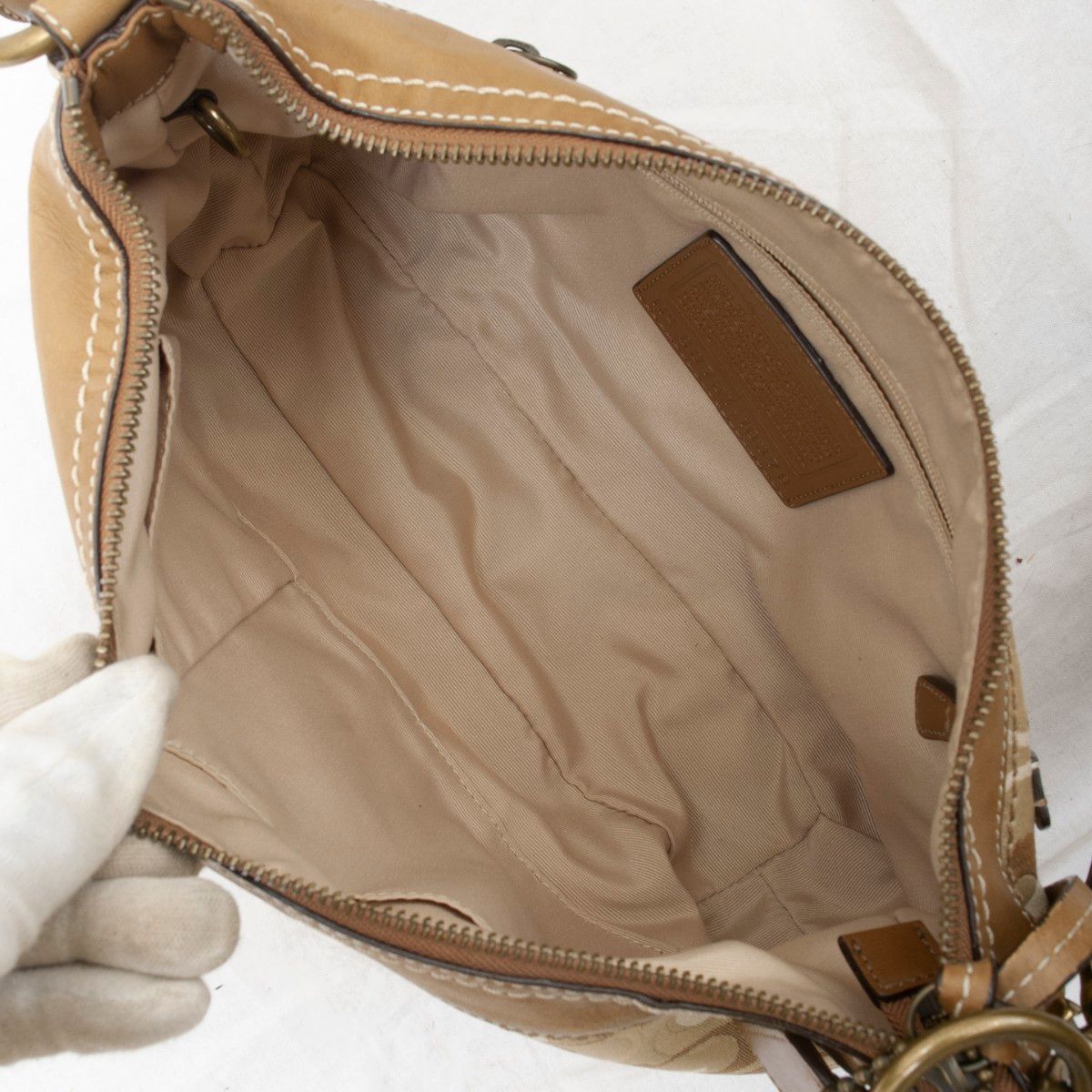 極美品】COACH(コーチ)キャンバス レザー シグネチャー ダッフル