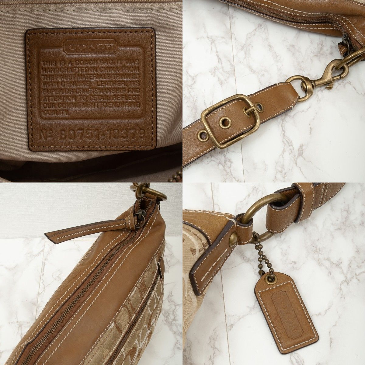 極美品】COACH(コーチ)キャンバス レザー シグネチャー ダッフル