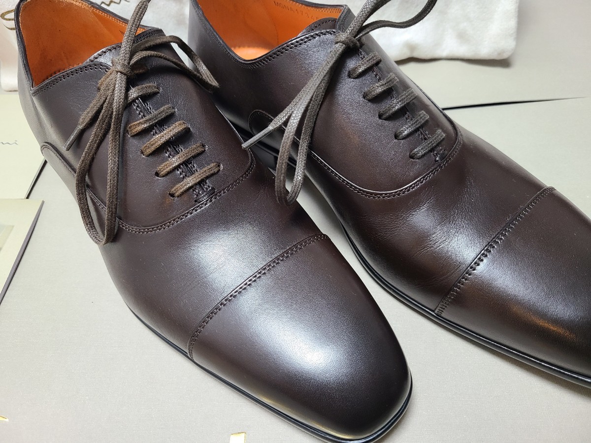 新品未使用】サントーニ Santoni 革靴 ダークブラウン 定価 10万