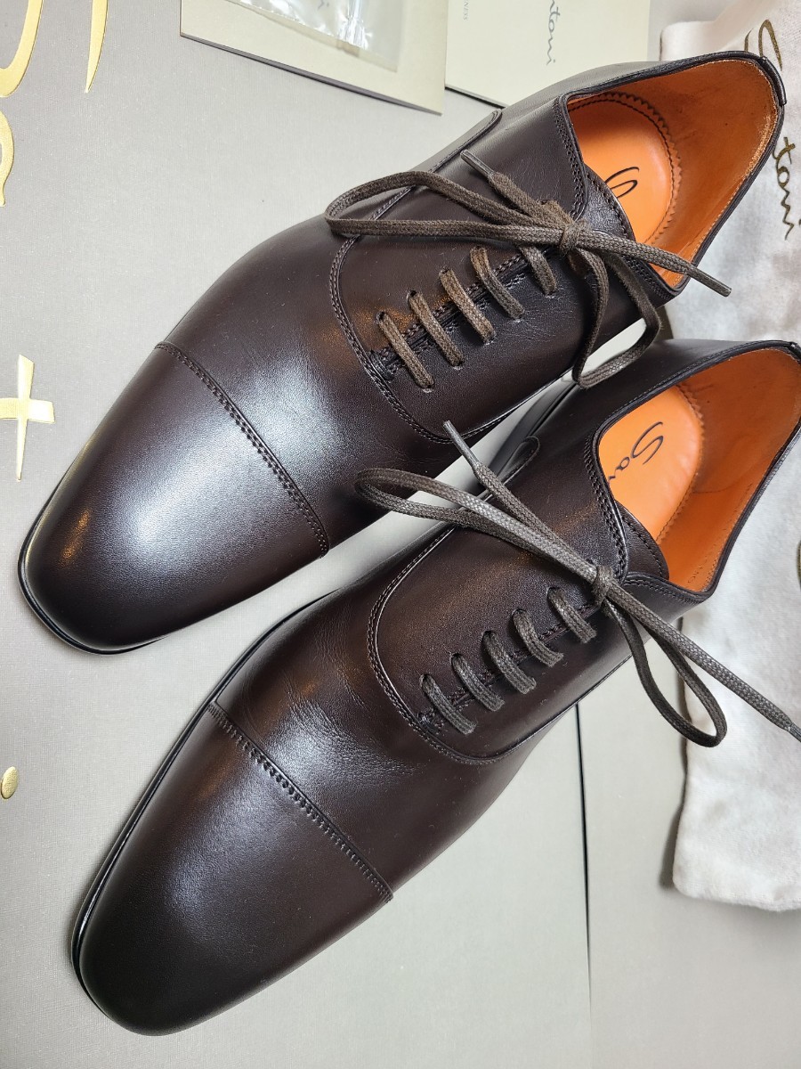 新品未使用】サントーニ Santoni 革靴 ダークブラウン 定価 10万