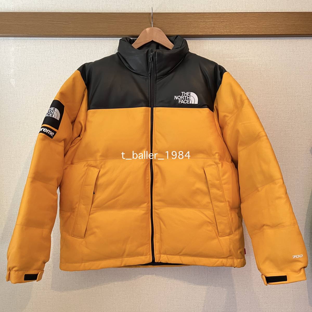 超希少XL 国内正規 17AW SUPREME THE NORTH FACE LEATHER NUPTSE DOWN