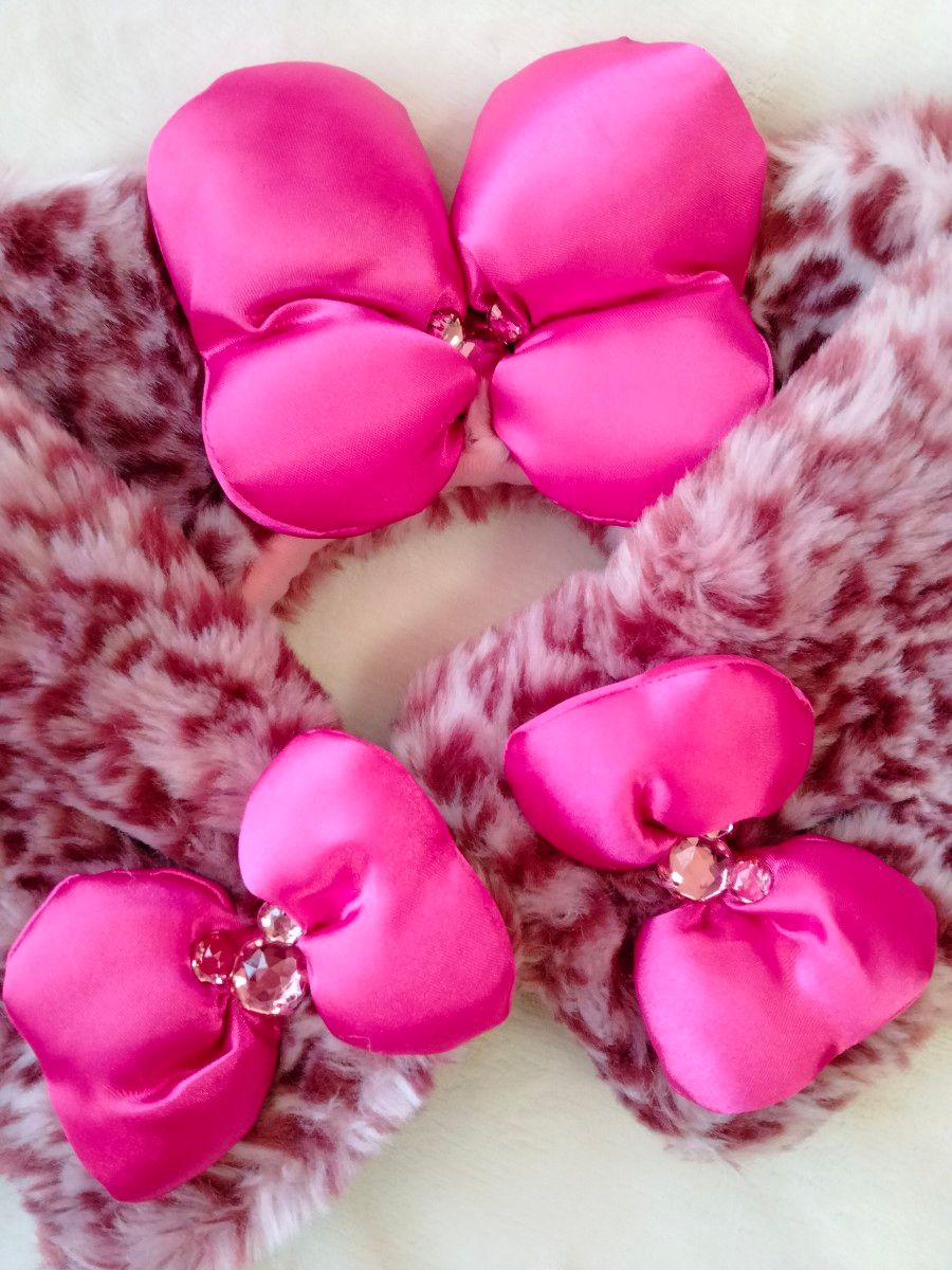 ディズニー ヒョウ柄 ミニー カチューシャ&ミトン ピンク セット