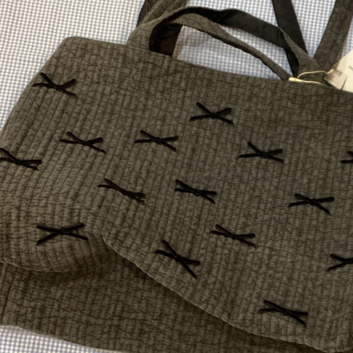 Picnic Bag (M) gypsohila 新品タグ付き BLACK ジプソフィア リボン