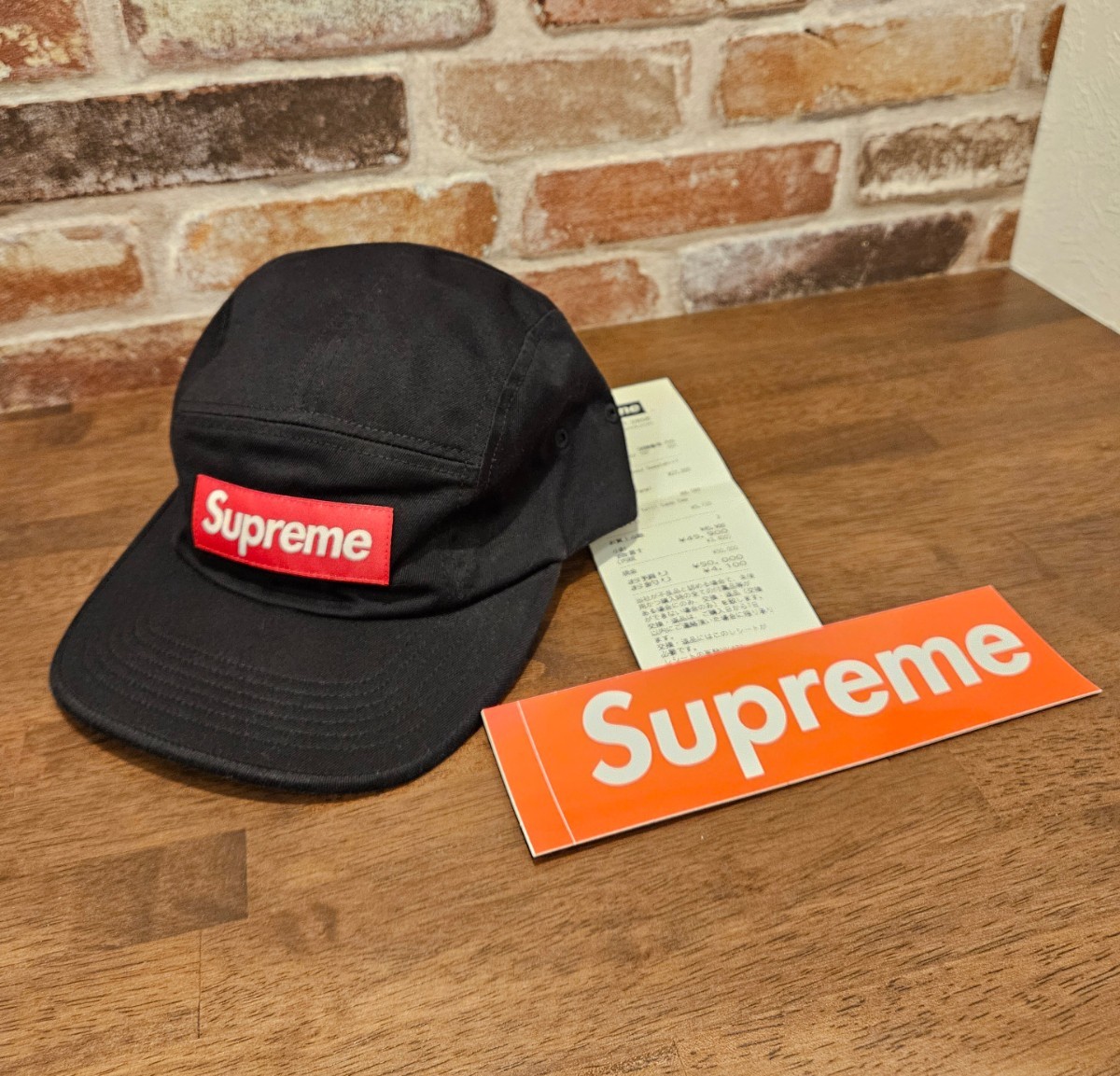 激レア 17FW Supreme Washed Chino Twill Camp Cap Black ブラック 黒