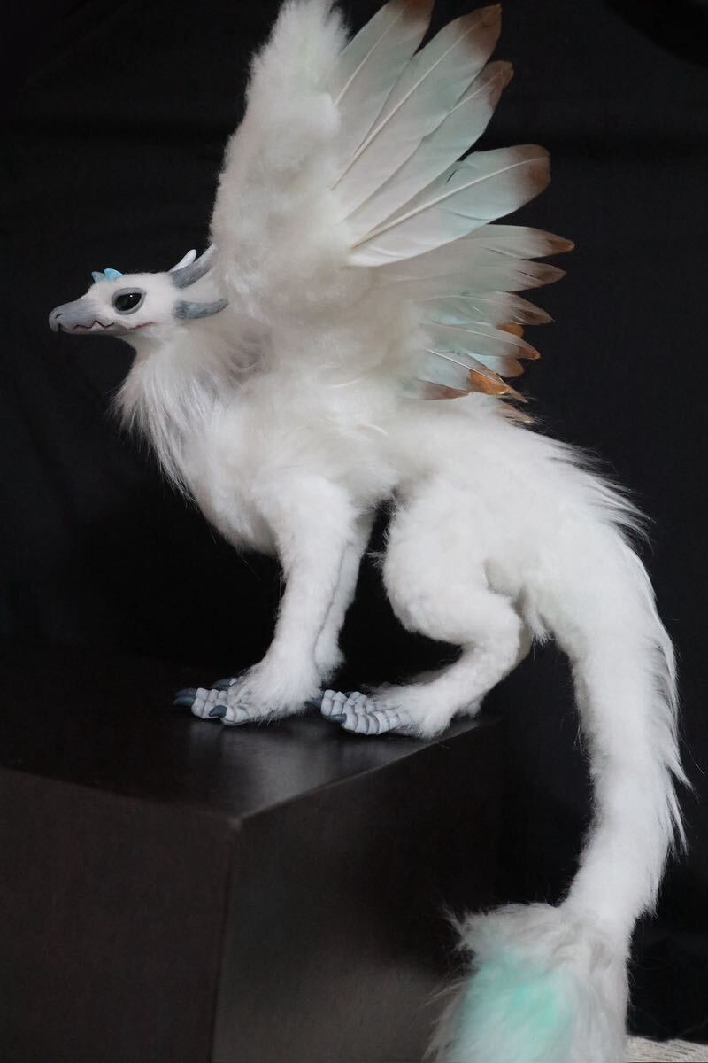 Yahoo!オークション - アートドール 白い幻獣 ハンドメイド 可動ぬいぐ