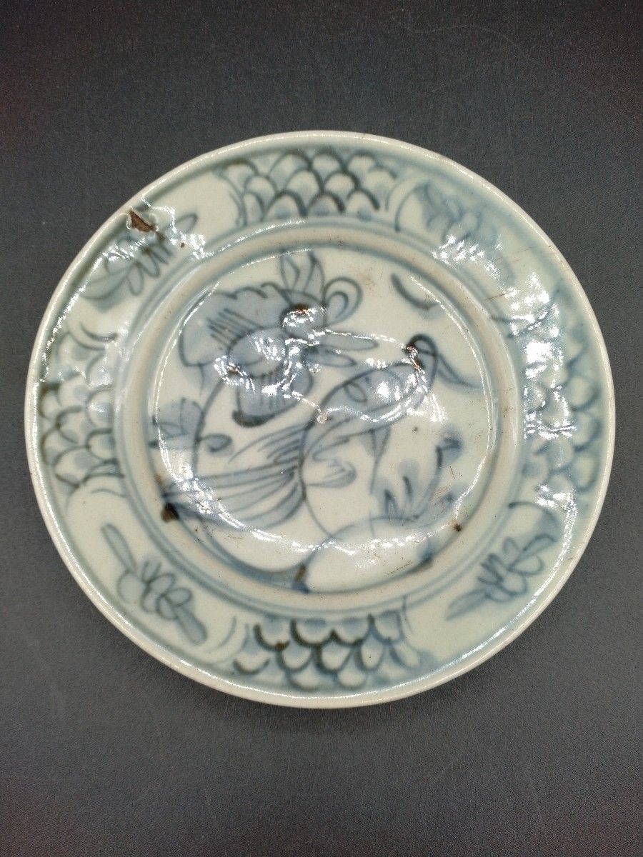 中国古玩 明時代 呉須 染付 皿 直径約15 6cm 古染付 【2-t】｜Yahoo