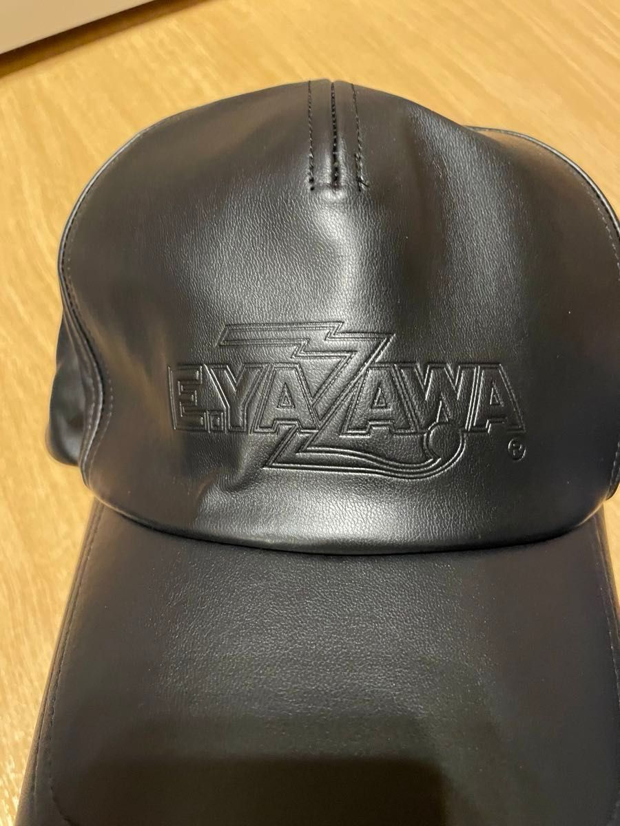 ☆矢沢永吉☆レザーキャップ(ロゴ) ブラック 矢沢永吉 帽子 キャップ