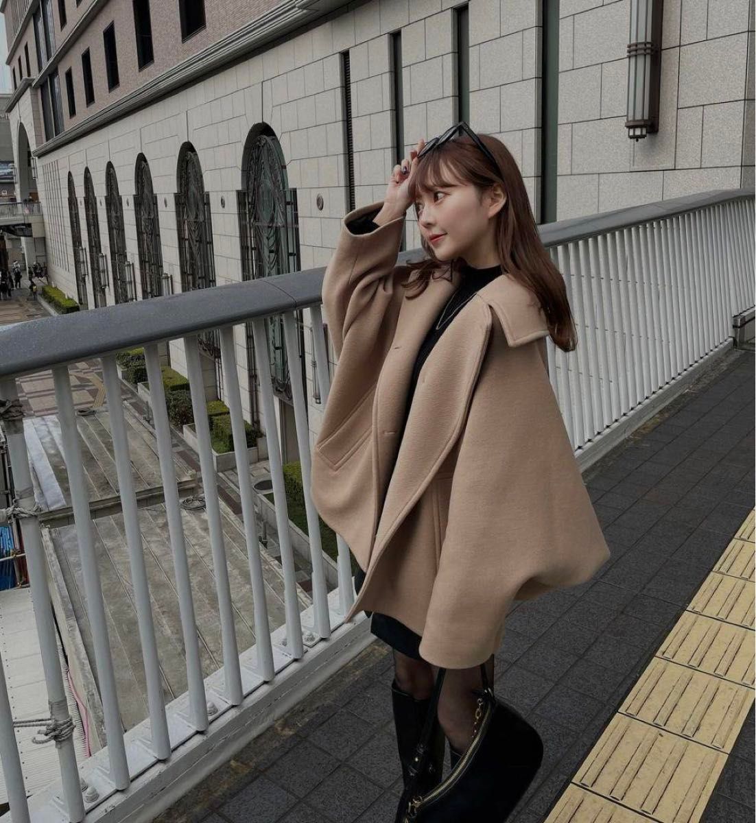 大人気 ZARA ZW COLLECTION ショート ウールブレンド コート XXS P