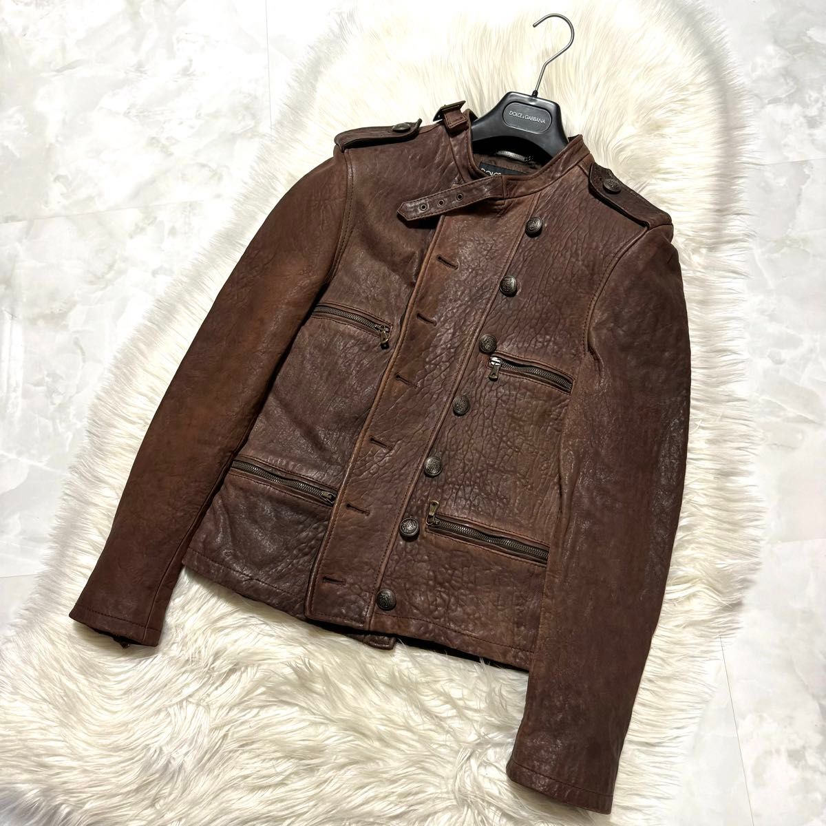 本物 黄金期 ランウェイ ドルチェ&ガッバーナ ナポレオン レザー