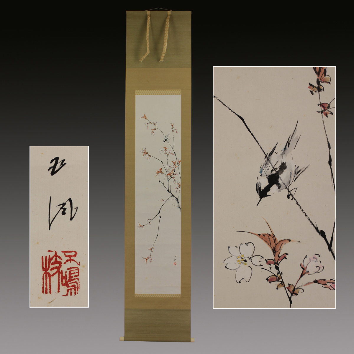 Yahoo!オークション - 【真作】佐野五風【山桜】 紙本 共箱 掛軸 x0309