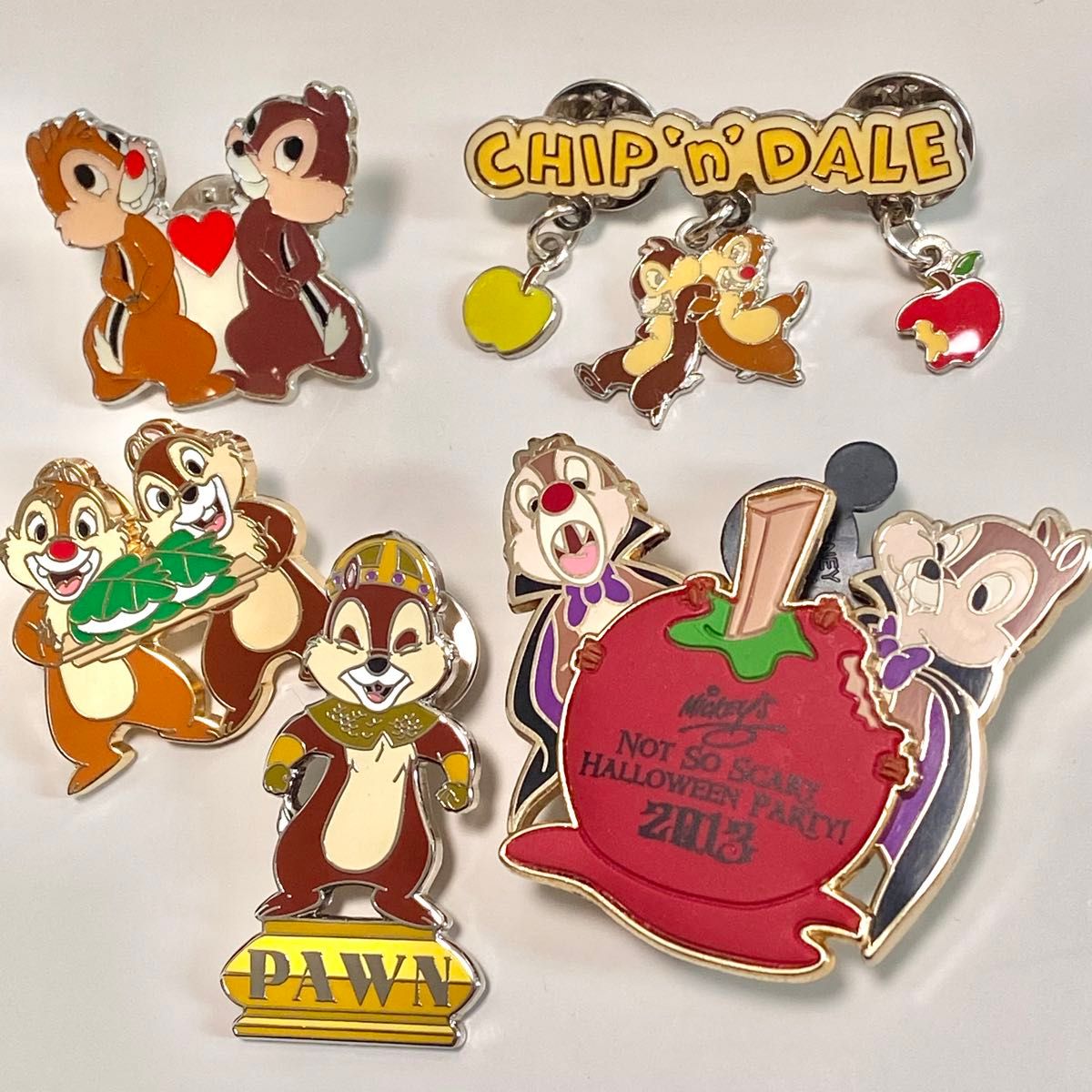 Disney ディズニー チップとデール ピンバッジ ピンバッチ ピンズ 5点