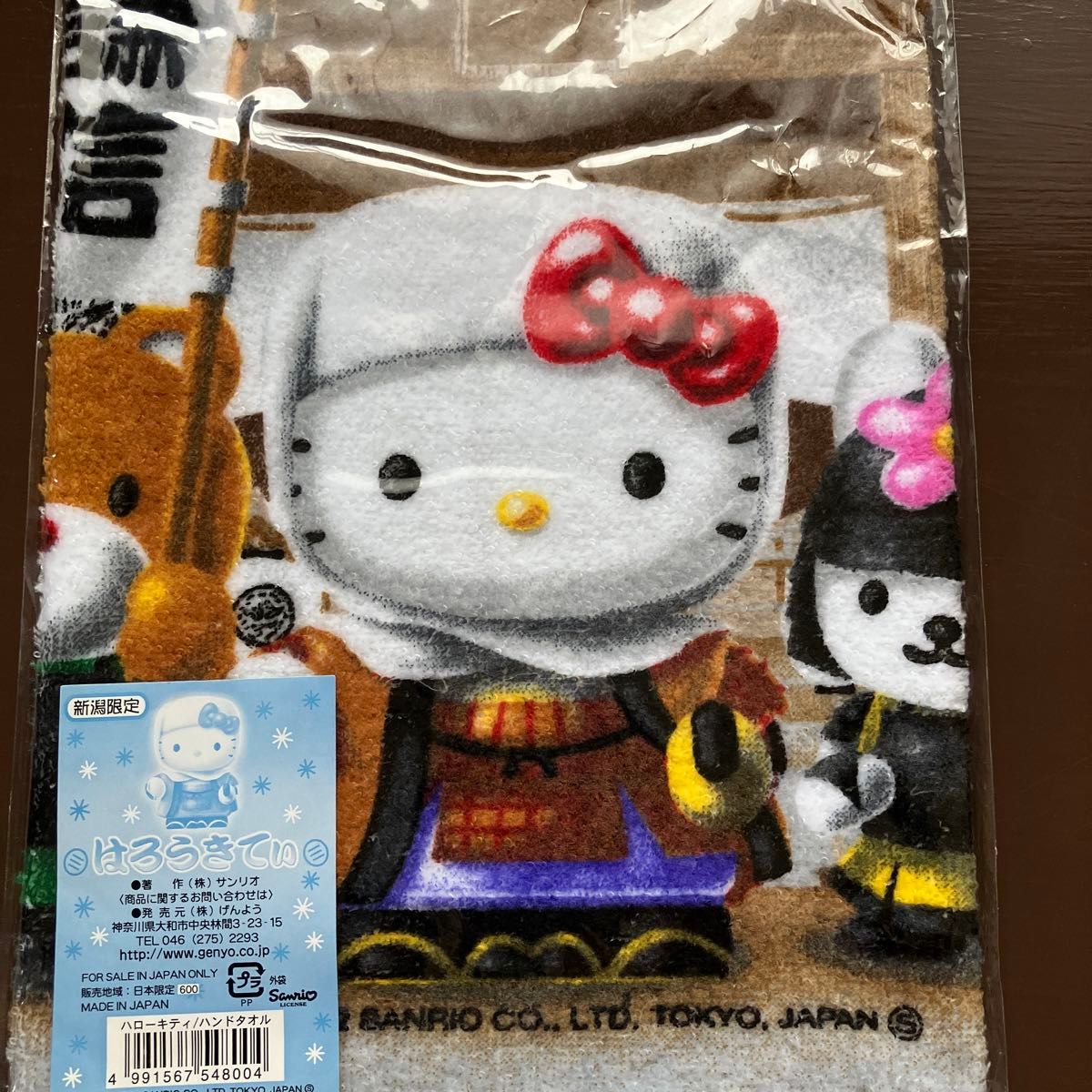 ハローキティ新潟限定上杉謙信ハンドタオルHELLO KITTYハンカチご当地
