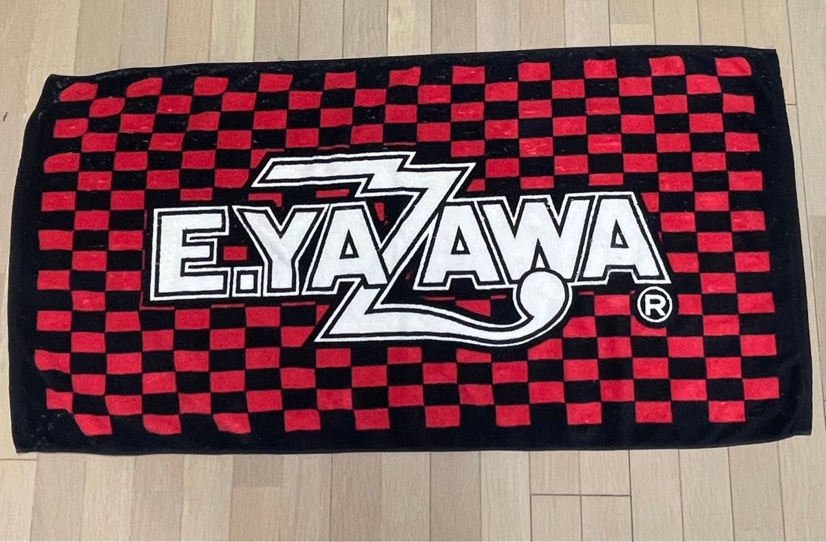 矢沢永吉様 ジュニアビーチタオル ロゴ チェッカーフラッグ風 ブラック