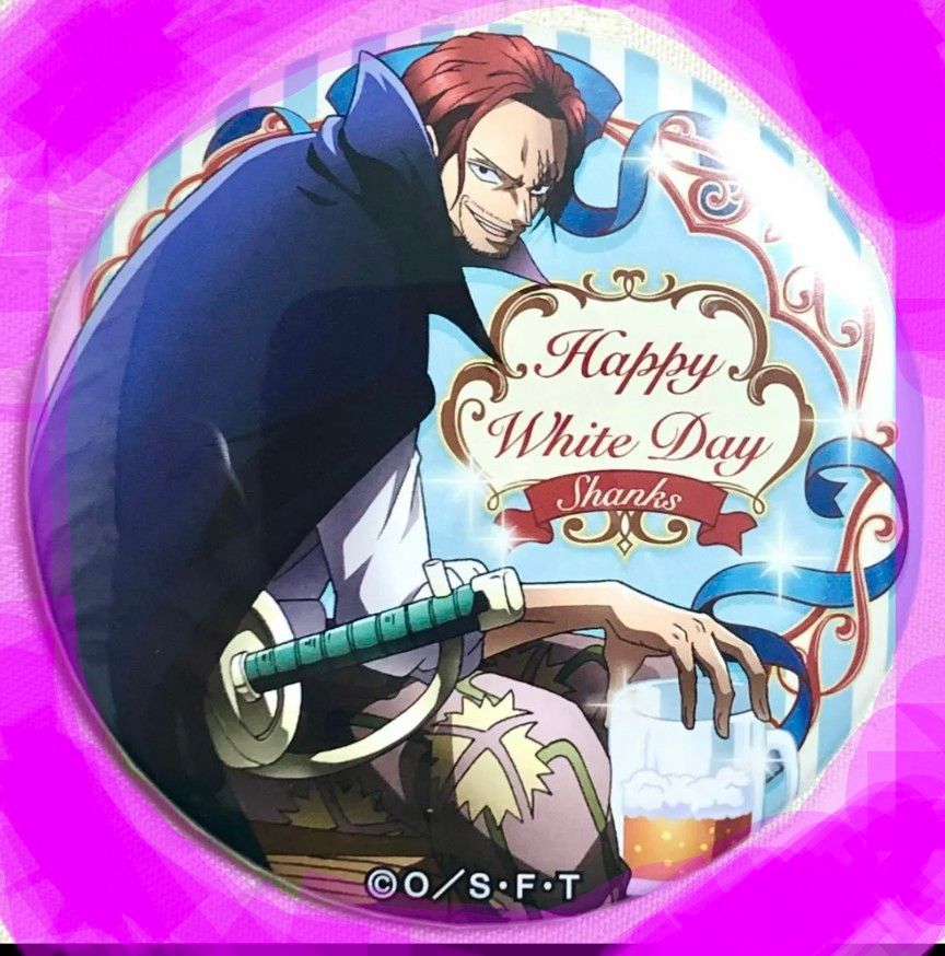 レア ONEPIECE 赤髪のシャンクス ホワイトデー 輩缶バッジ 缶バッジ