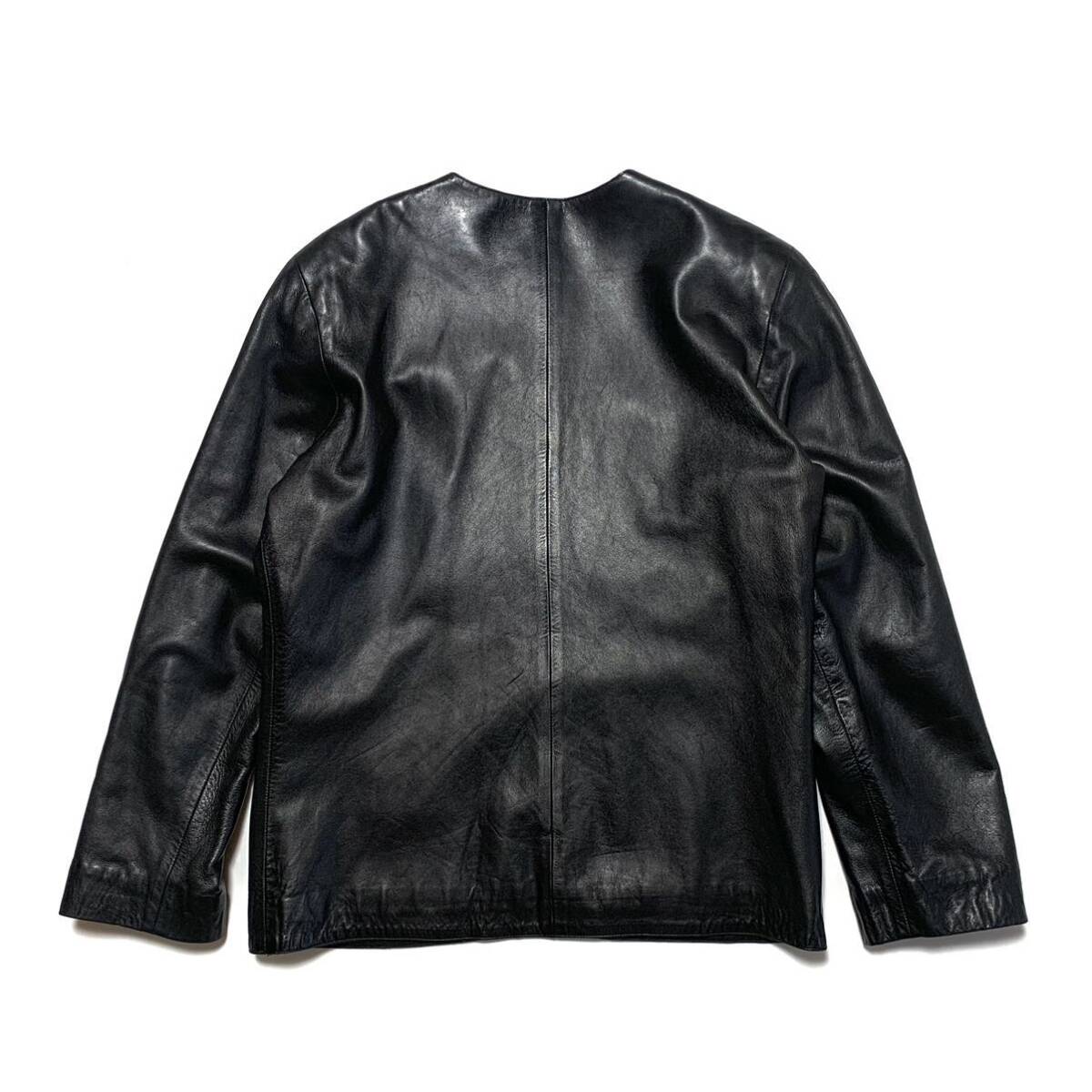 希少 アニエスベー agnes b ヴィンテージ ノーカラー レザージャケット