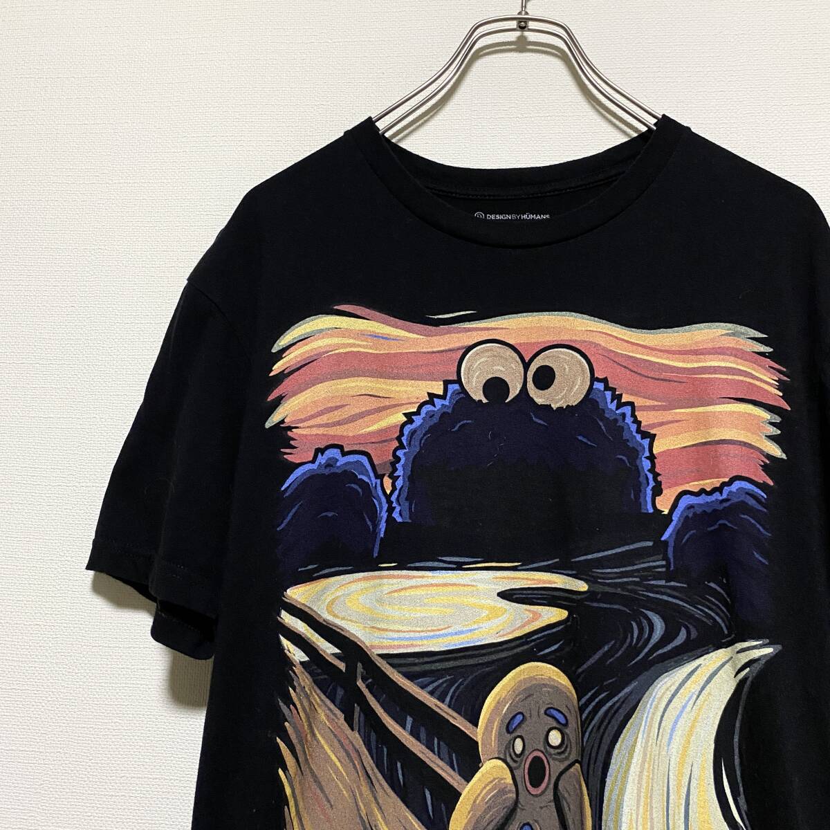 アメリカ古着 クッキーモンスター セサミストリート ムンクの叫び 半袖