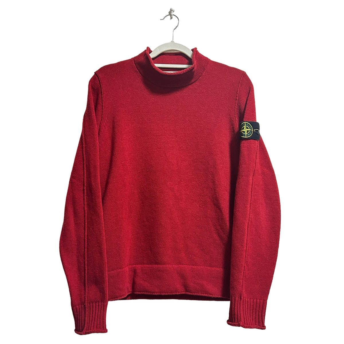 STONE ISLAND BOTTLE NECK KINT M RED ニット セーター モックネック