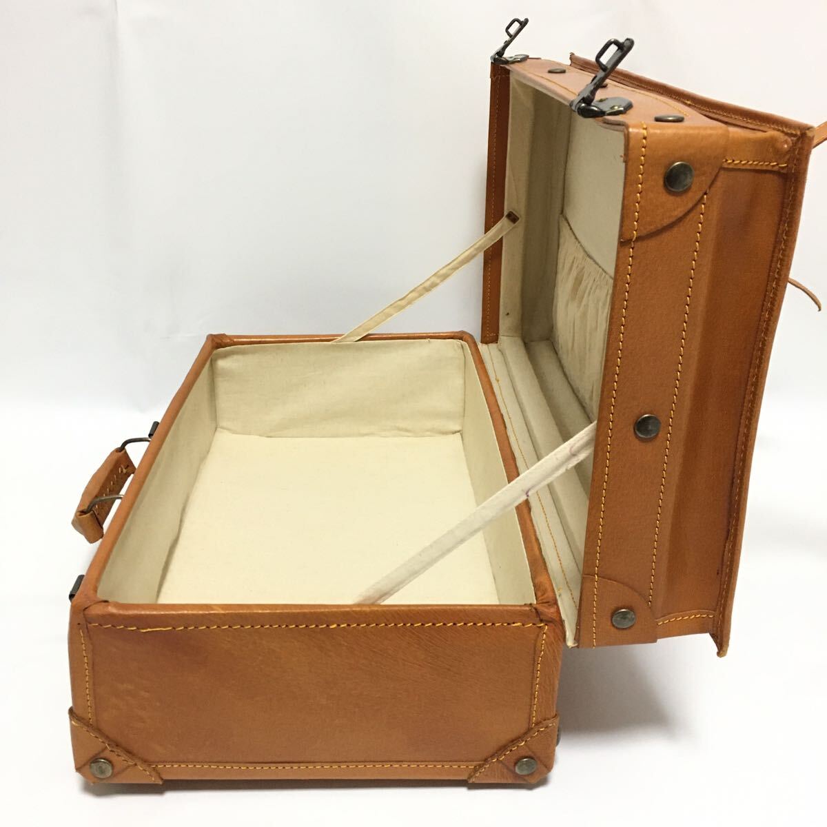 本革レザーアンティークトランク アタッシュケース旅行鞄レザー革