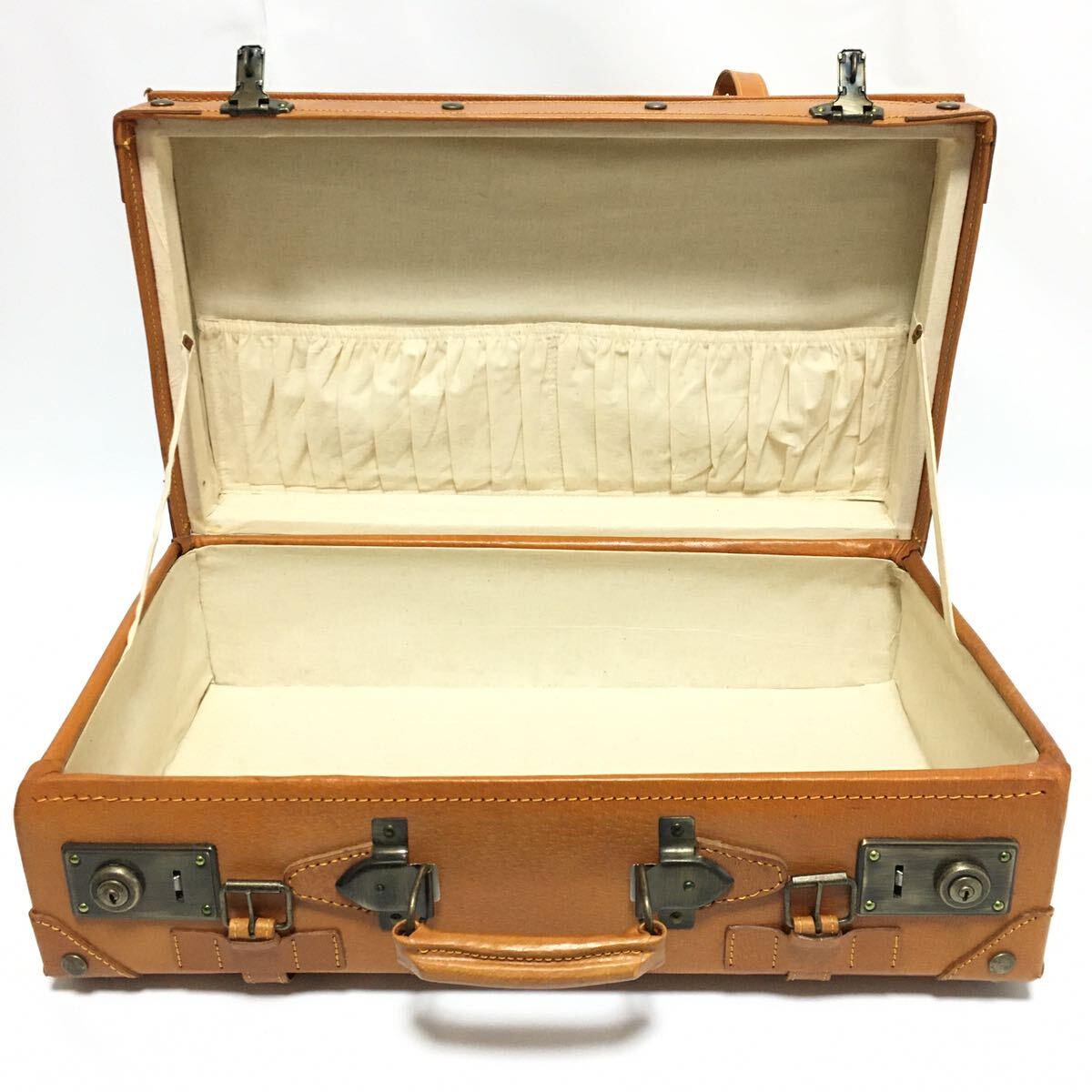 本革レザーアンティークトランク アタッシュケース旅行鞄レザー革