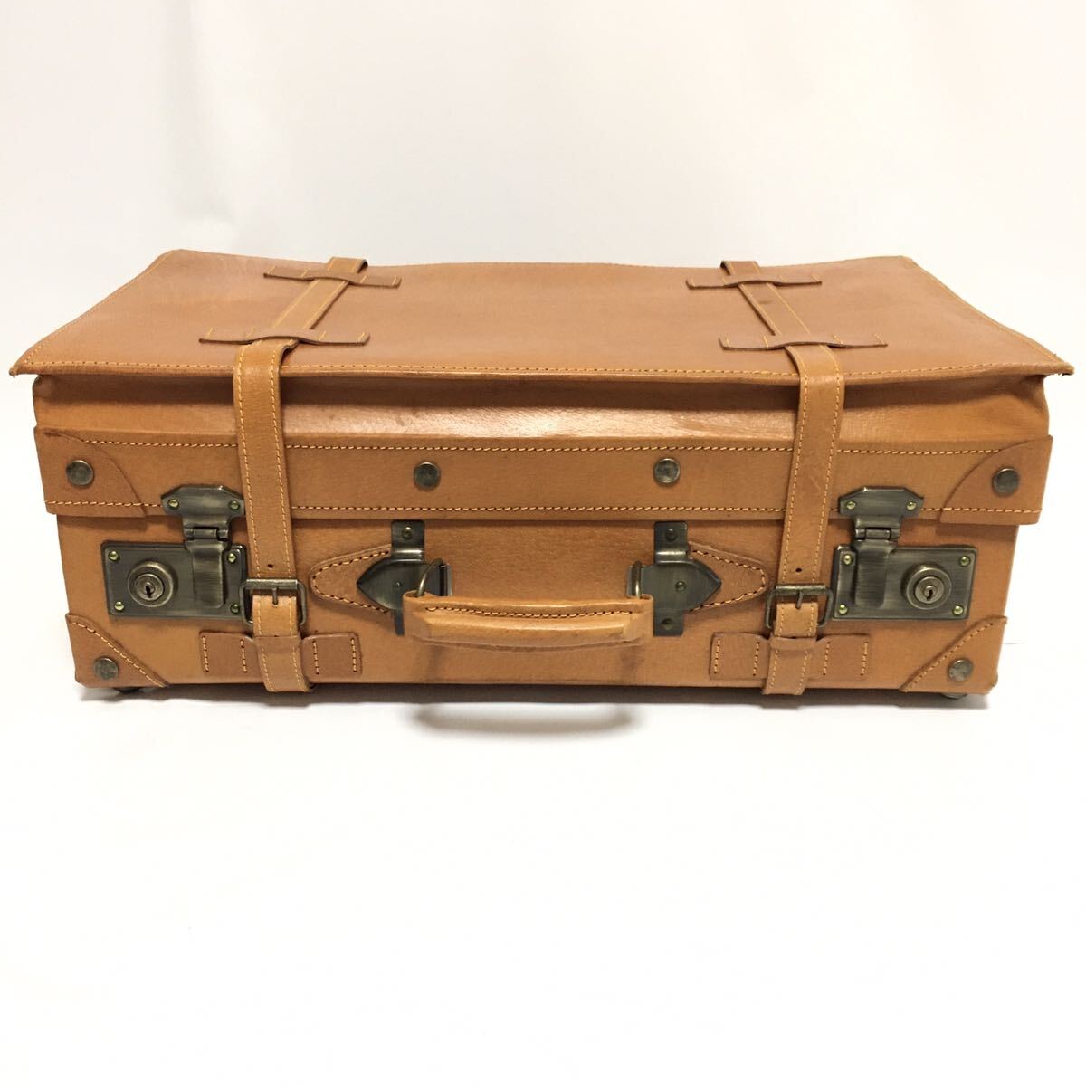 本革レザーアンティークトランク アタッシュケース旅行鞄レザー革