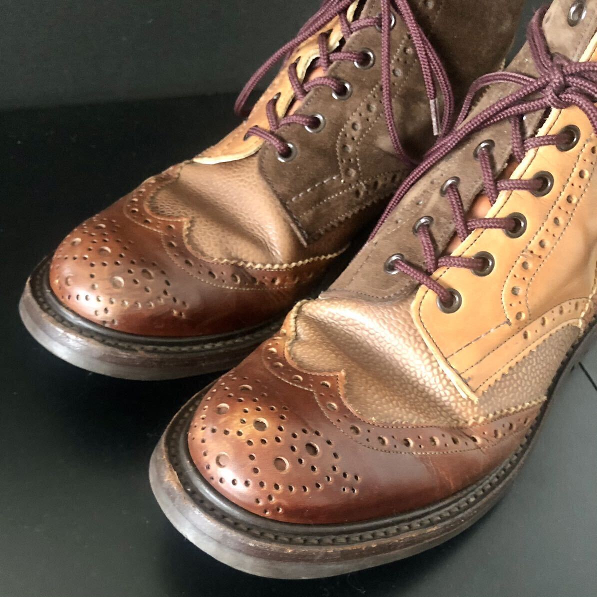 限定 別注クレイジー Tricker's × Nepenthes Multi Tone Brogue Boots