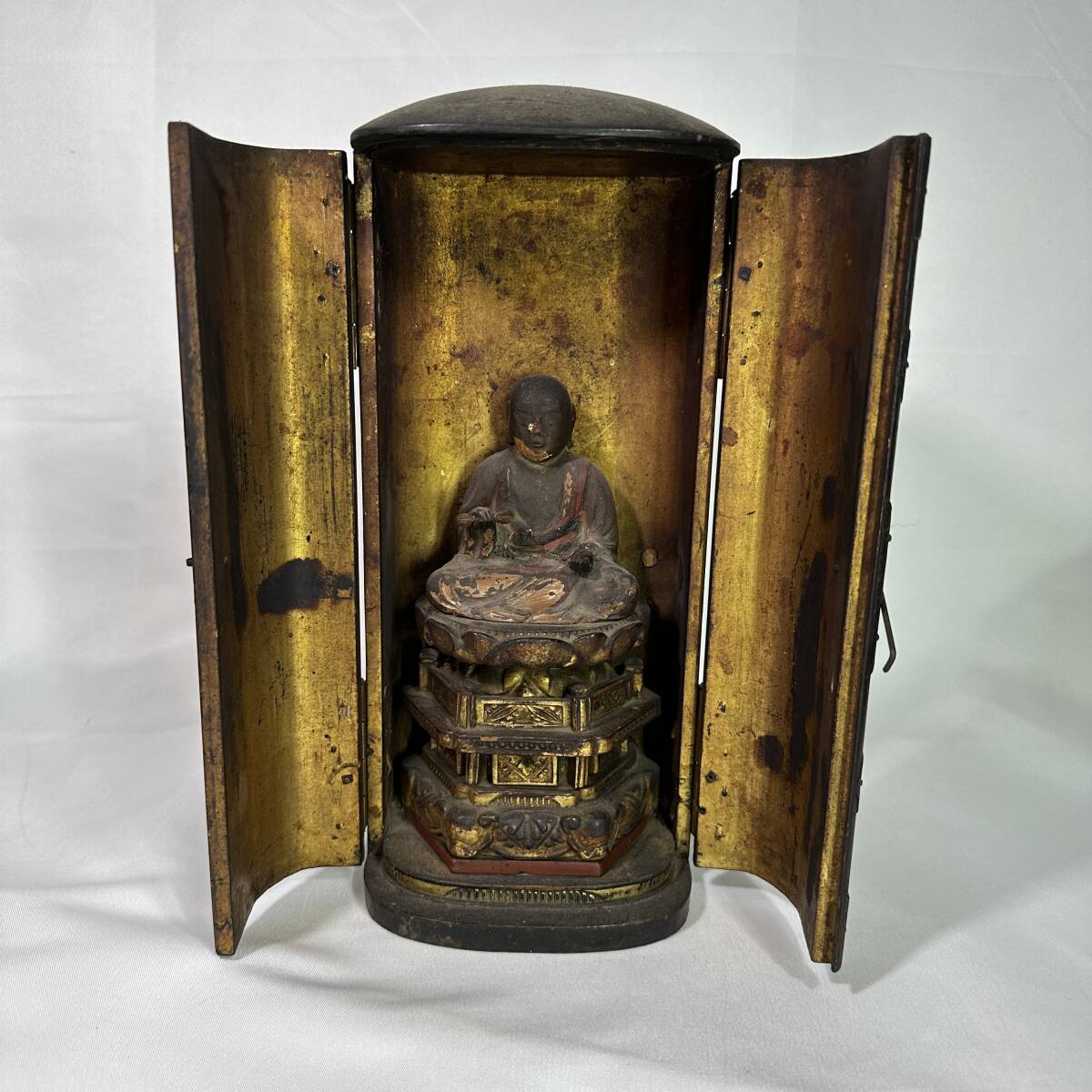 真作/水田竹圃/蘭石画賛/絹表装/布袋屋掛軸HD-491