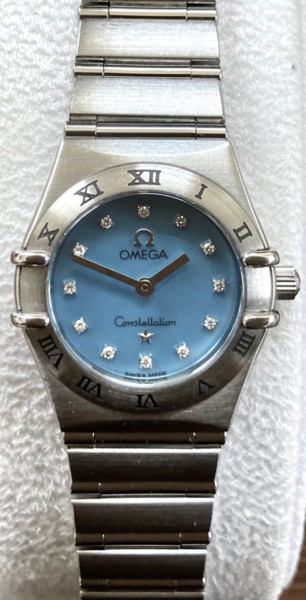 OMEGAオメガ コンステレーション ブルーシェル文字盤 12Pダイヤモンド