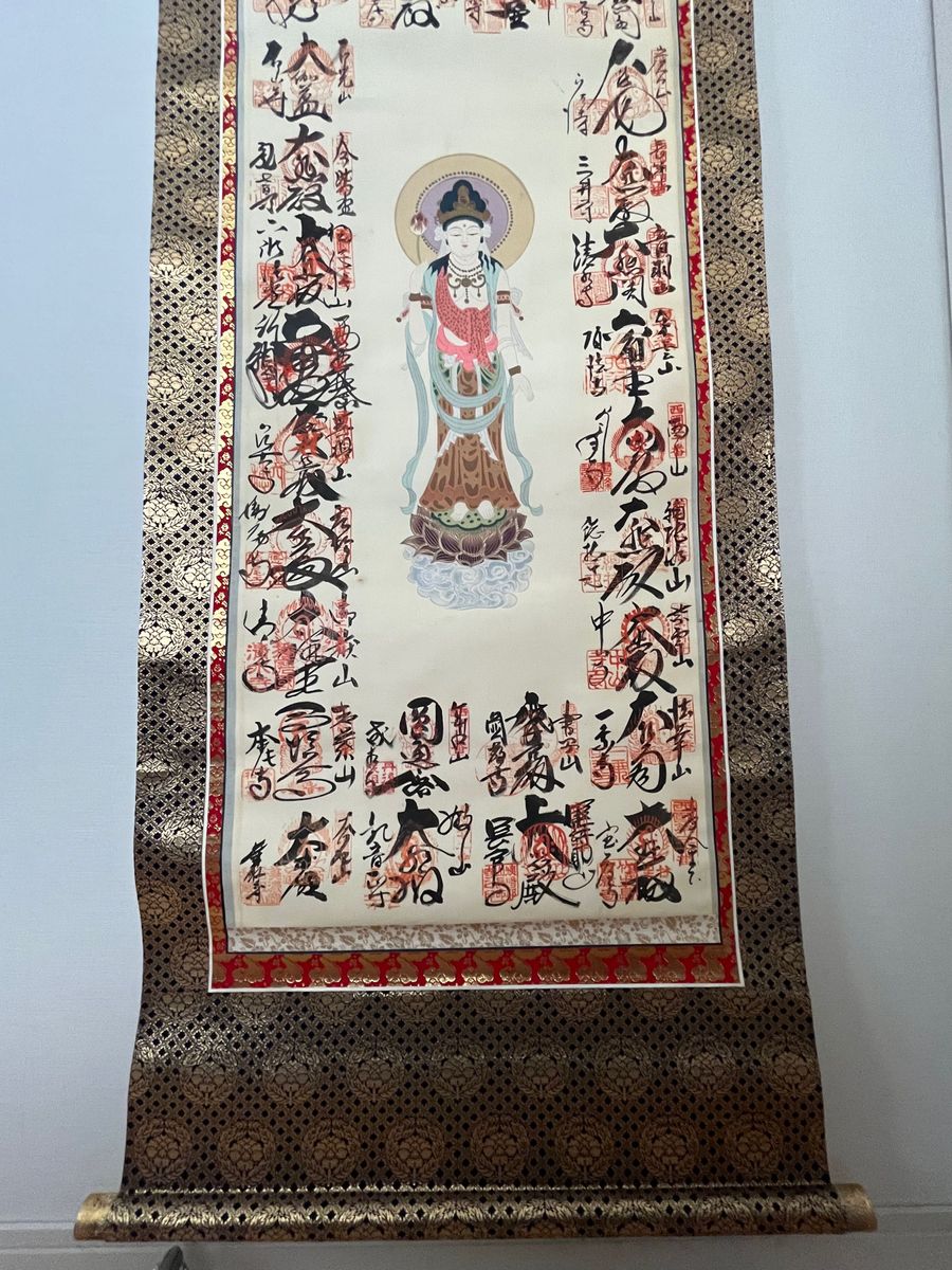 西国三十三ヶ所霊場集印肉筆掛軸/御朱印/掛軸☆宝船☆P-323 西国三十三