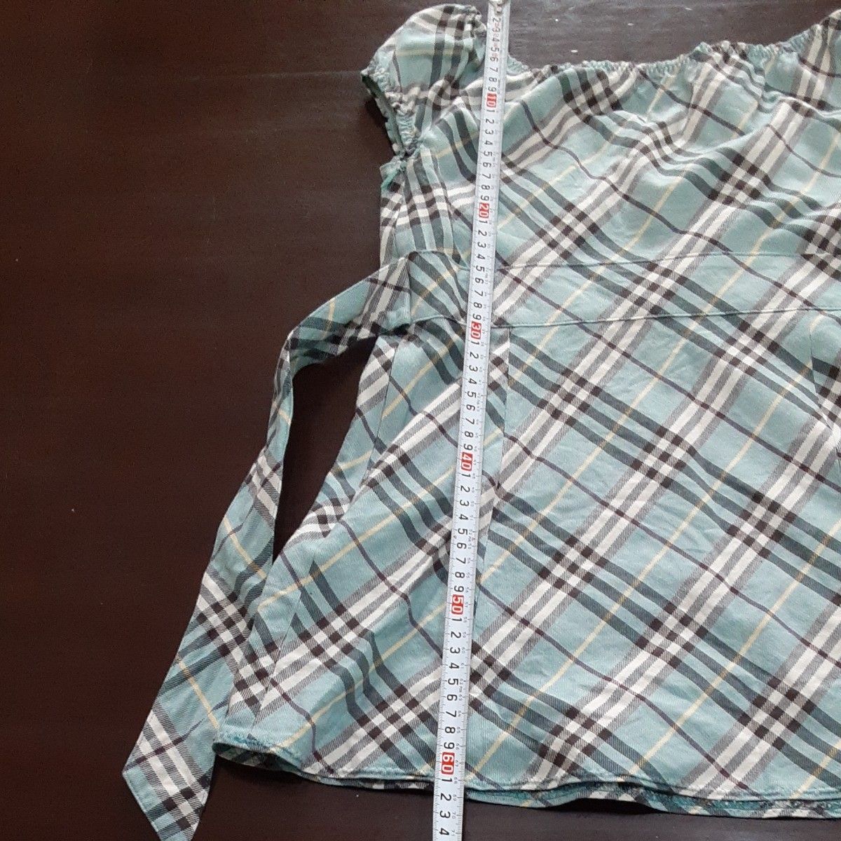 バーバリーチェックトップス水色春夏物 BURBERRY LONDON BLUE LABEL
