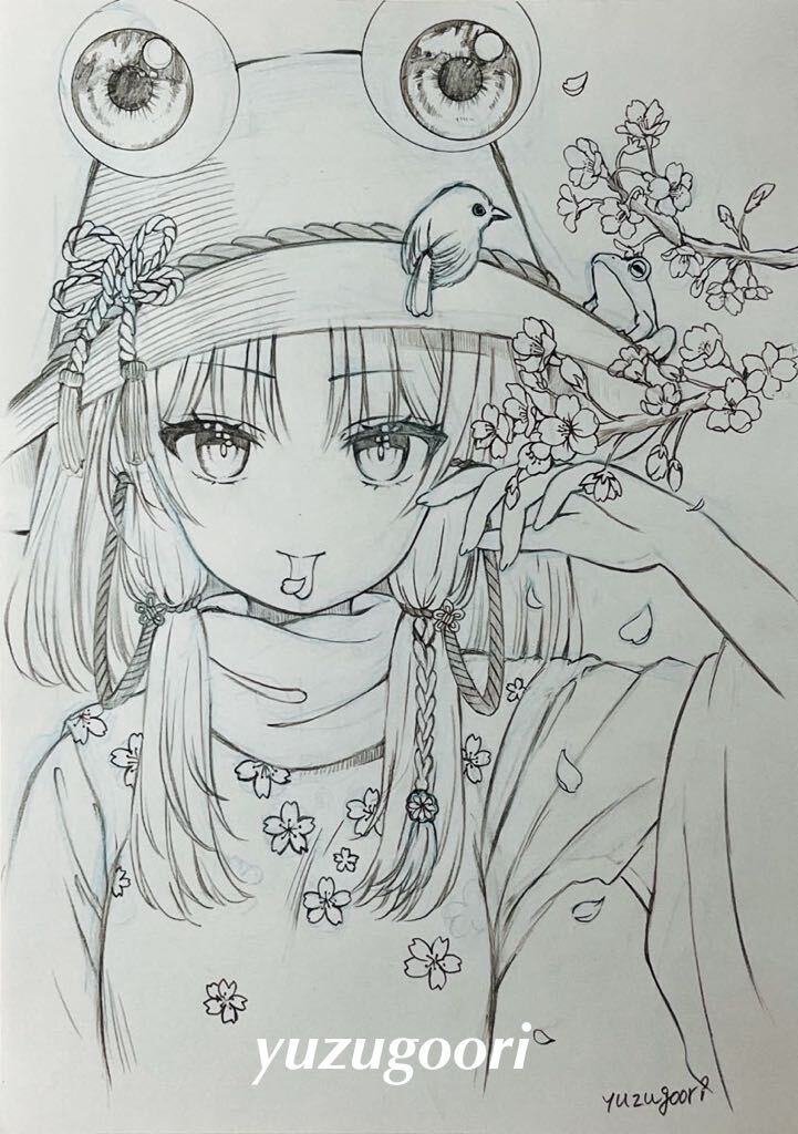 Yahoo!オークション - 洩矢諏訪子 東方 イラスト 手描き アナログ 鉛筆