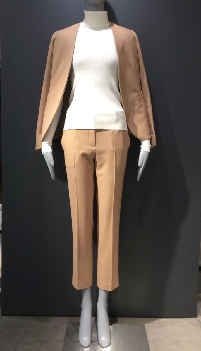 Theory LIGHT SAXONY 2 LINDRAYIA ノーカラージャケット ベージュ 00