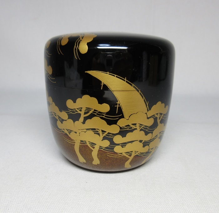 G2084】茶道具 塗師 荒井喜峰 浜松蒔絵 利休棗 共箱 即決 送料無料