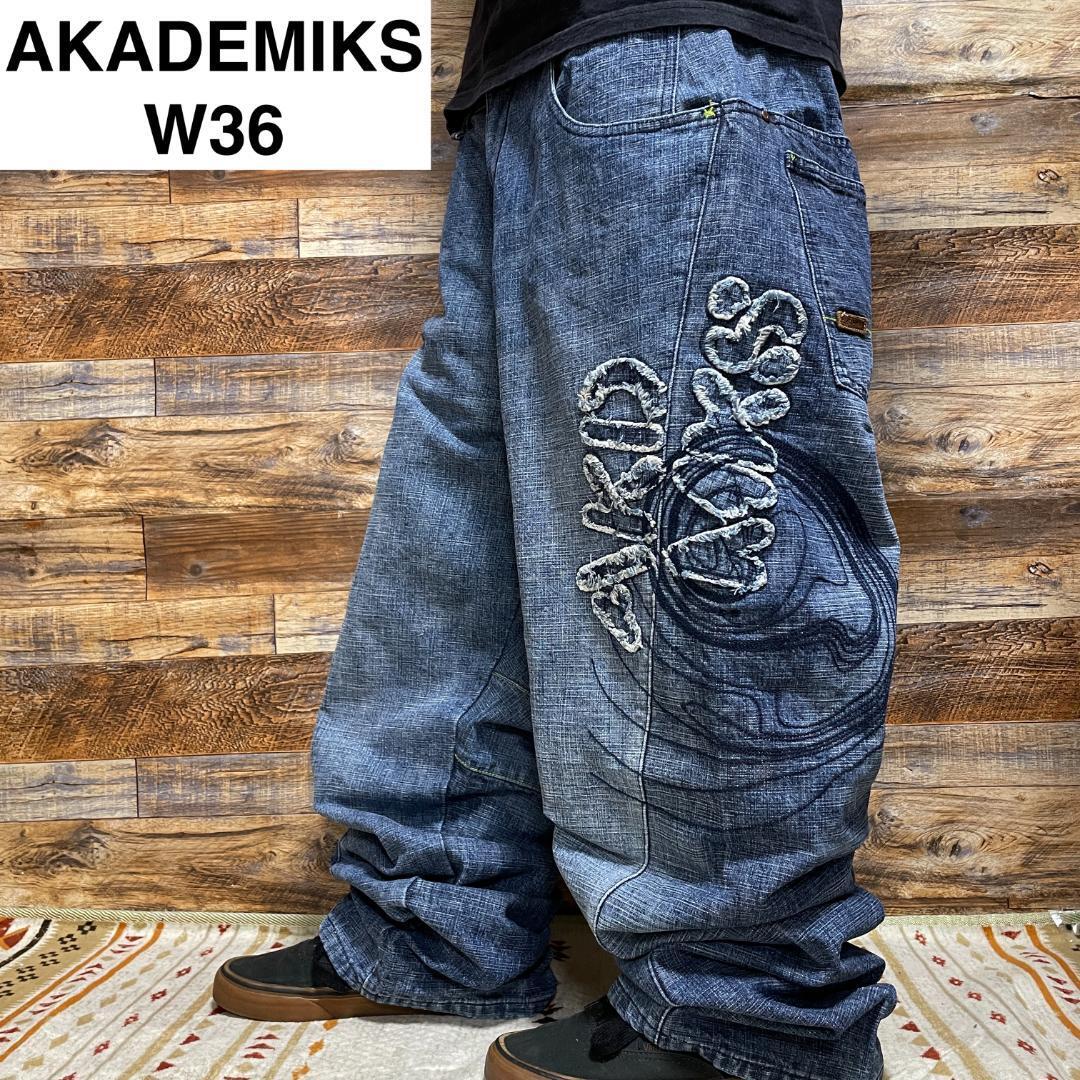 AKADEMIKS アカデミクス バギーデニム 極太 w36 ストリート b系