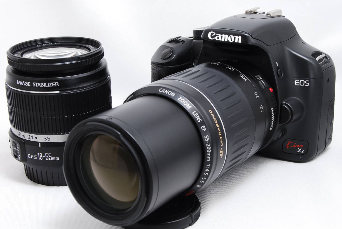 実用品 一眼レフデビューセット Canon キヤノン EOS Kiss X2 標準＆超