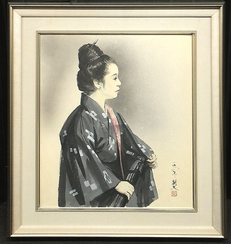 Yahoo!オークション - 【GLC】与那覇朝大 「女性像」 画廊取扱・水彩10