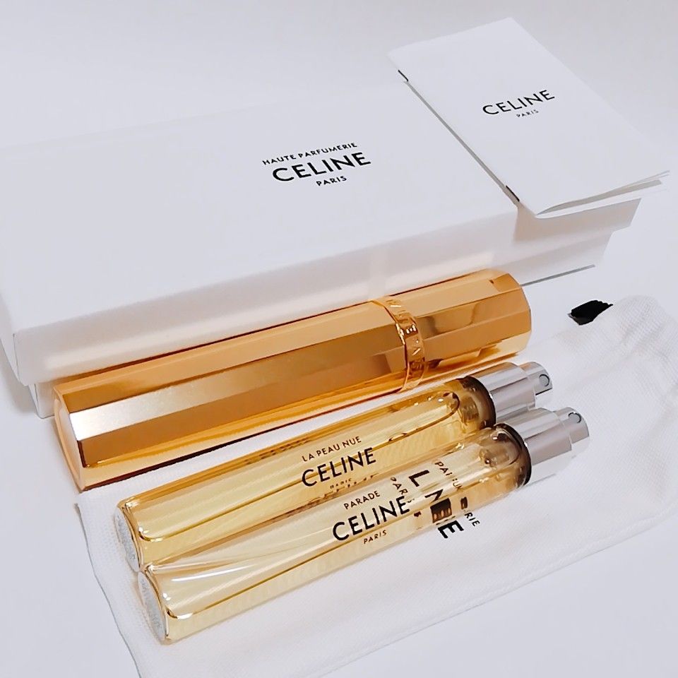 送料無料【美品】CELINE セリーヌ トラベルスプレー＆リフィル オー ド