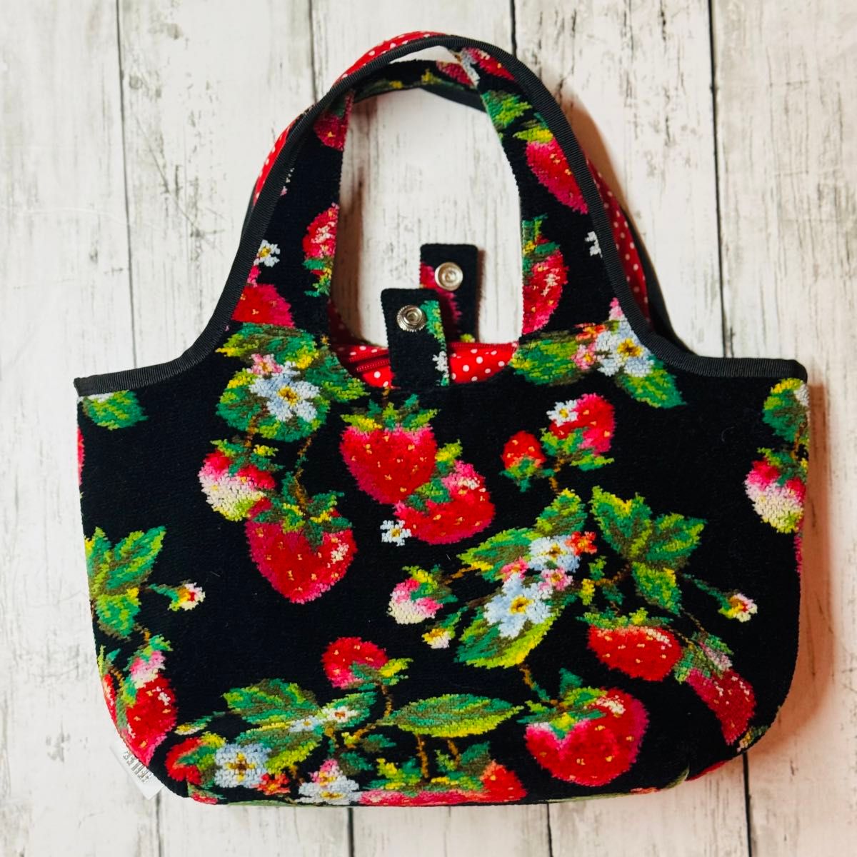 FEILER フェイラー ストロベリーフィールド ハンドバッグ 苺 黒 ラブラ