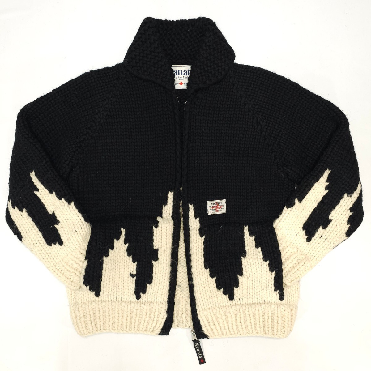 CHALLENGERチャレンジャー×KANATAカナタ カナダ製カウチンセーターM位