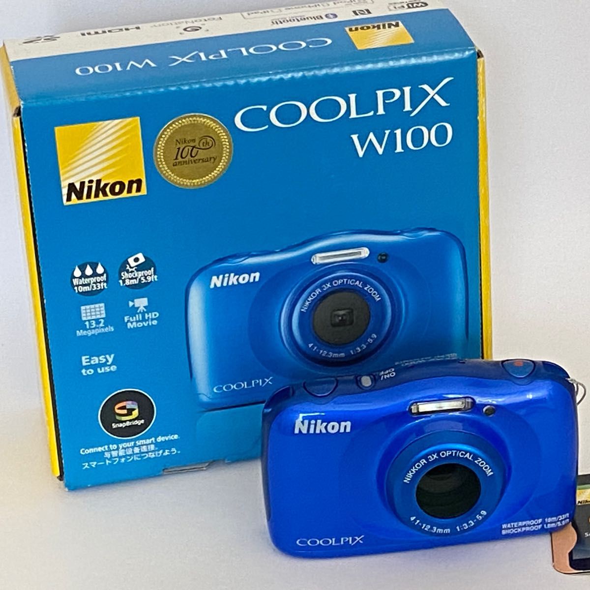 美品】Nikon COOLPIX W100 ニコン デジタルカメラ Wi-Fi機能 SDカード