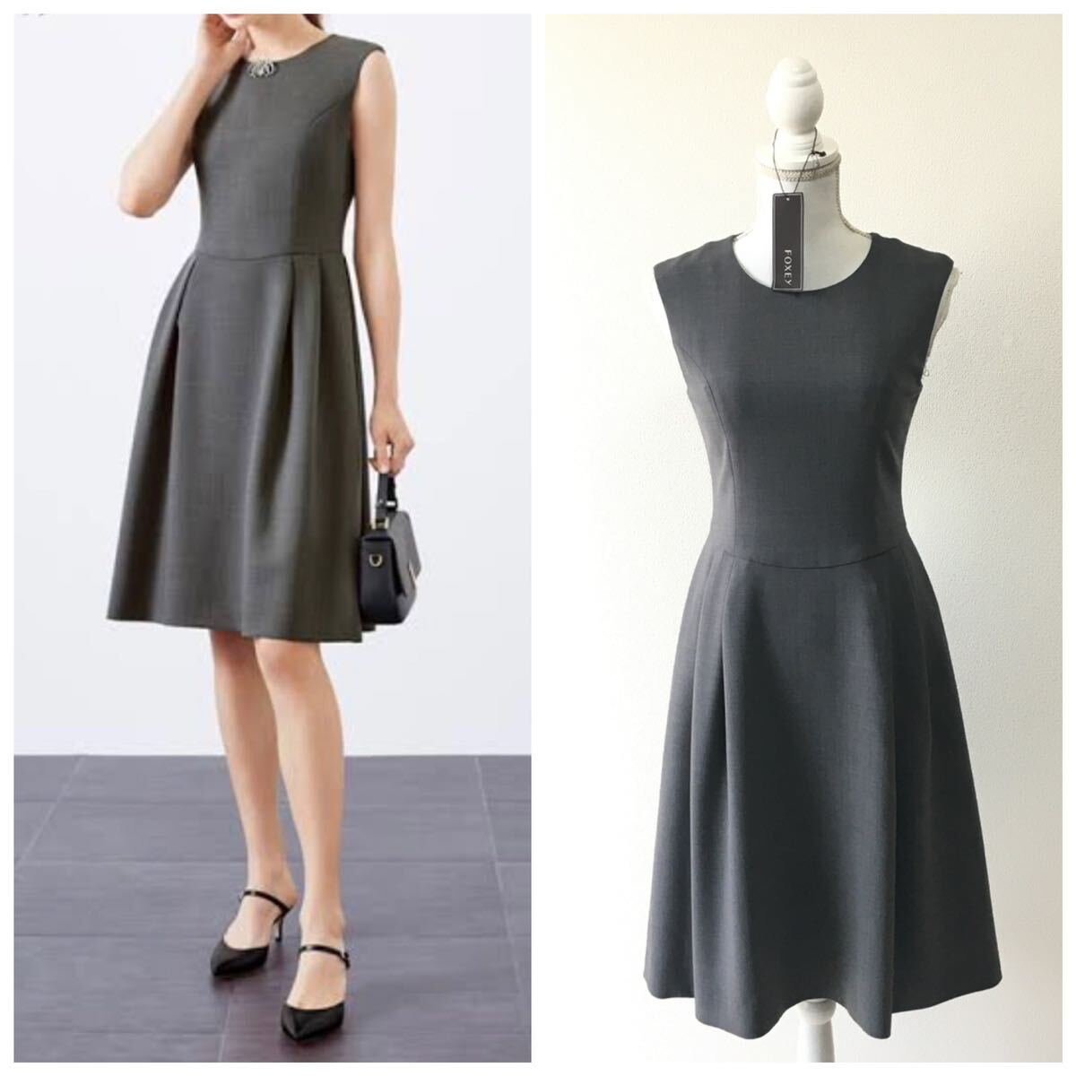 新品同様 FOXEY フォクシー タグ付 近年 ウール ワンピース 送料無料