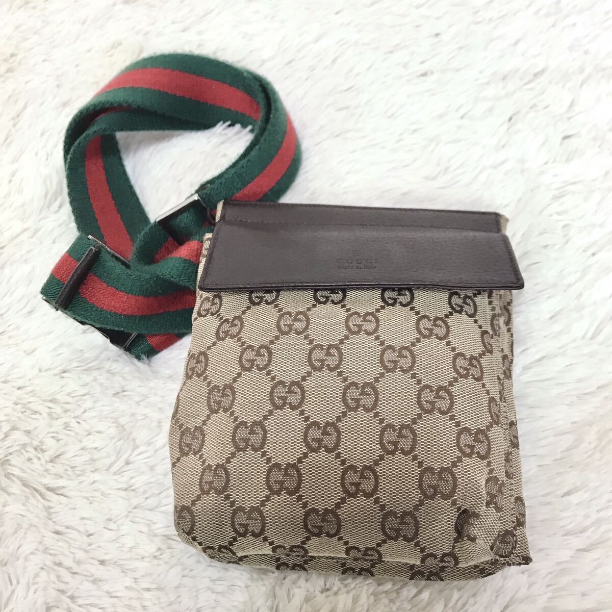 GUCCI グッチ シェリーライン GG柄 ウエストポーチ ボディバッグ 総柄