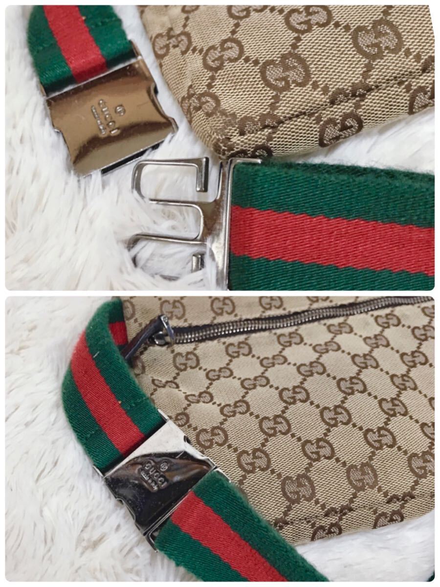 GUCCI グッチ シェリーライン GG柄 ウエストポーチ ボディバッグ 総柄